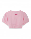 Tee-shirt en jersey cropped fille rose island Tee-shirt en jersey cropped fille rose island