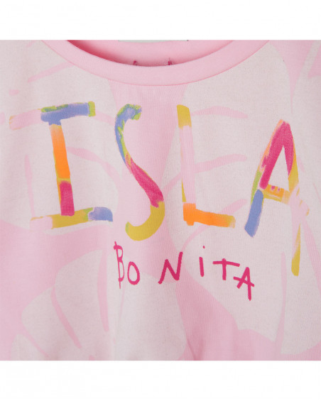 Tee-shirt en jersey cropped fille rose island