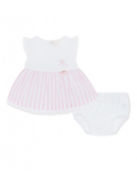 Robe en popeline à rayures fille rose so cute Robe en popeline à rayures fille rose so cute