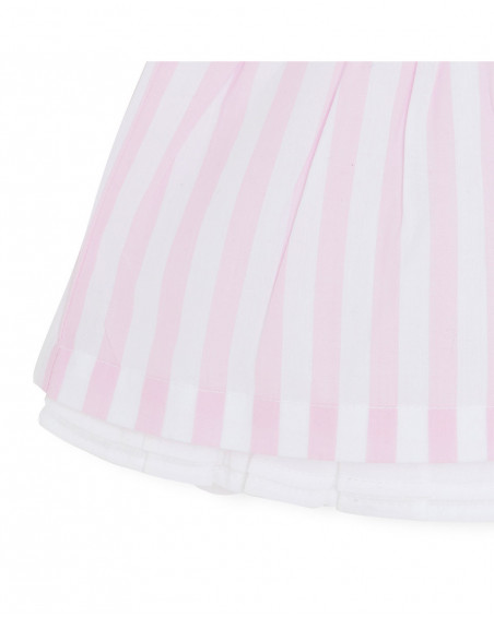 Robe en popeline à rayures fille rose so cute Robe en popeline à rayures fille rose so cute