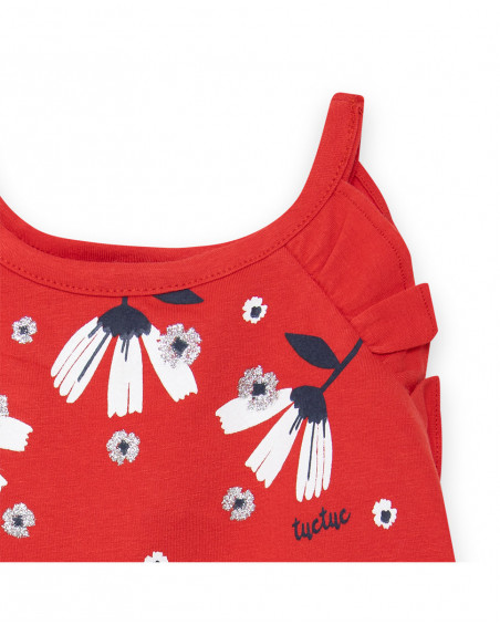 Tee-shirt en jersey bretelles fille rouge sea lovers Tee-shirt en jersey bretelles fille rouge sea lovers