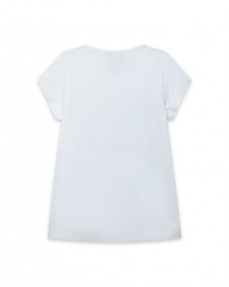Tee-shirt en jersey message fille blanche island