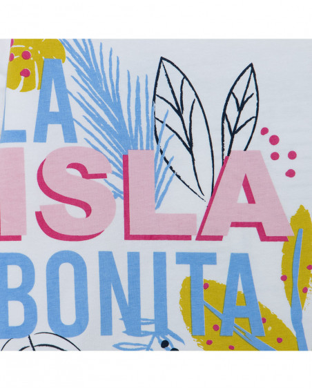 Tee-shirt en jersey message fille blanche island