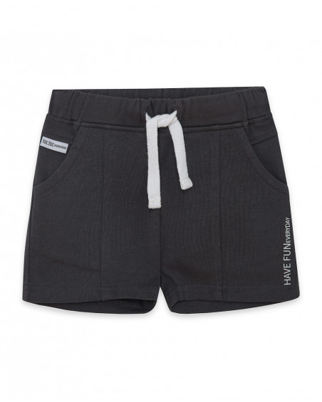 Bermuda en jersey lacets garçon gris basicos baby Bermuda en jersey lacets garçon gris basicos baby