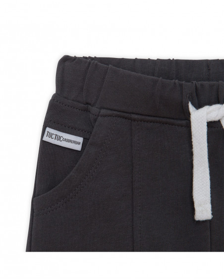 Bermuda en jersey lacets garçon gris basicos baby Bermuda en jersey lacets garçon gris basicos baby