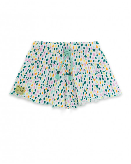 Short en jersey imprimé fille blanche in the jungle Short en jersey imprimé fille blanche in the jungle