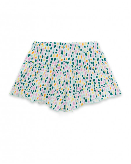 Short en jersey imprimé fille blanche in the jungle Short en jersey imprimé fille blanche in the jungle