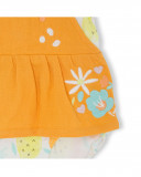 Grenouillère en jersey short fille orange picnic time Grenouillère en jersey short fille orange picnic time