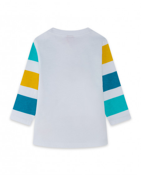 Tee-shirt en jersey manche longue garçon blanche fruitty time