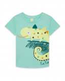 Tee-shirt en jersey imprimée garçon vert in the jungle Tee-shirt en jersey imprimée garçon vert in the jungle
