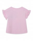 Tee-shirt en jersey volants fille rose tahiti Tee-shirt en jersey volants fille rose tahiti