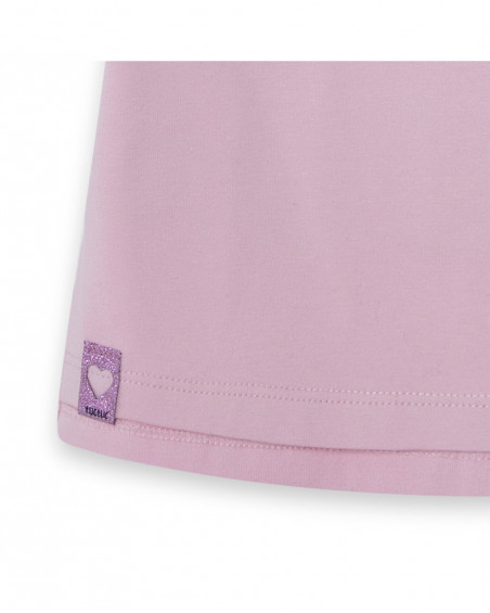 Tee-shirt en jersey volants fille rose tahiti Tee-shirt en jersey volants fille rose tahiti