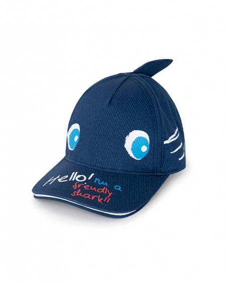 Visera en sergé message garçon bleu red submarine
