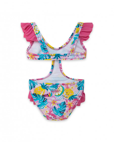 Trikini fleurs fille rose tahiti Trikini fleurs fille rose tahiti