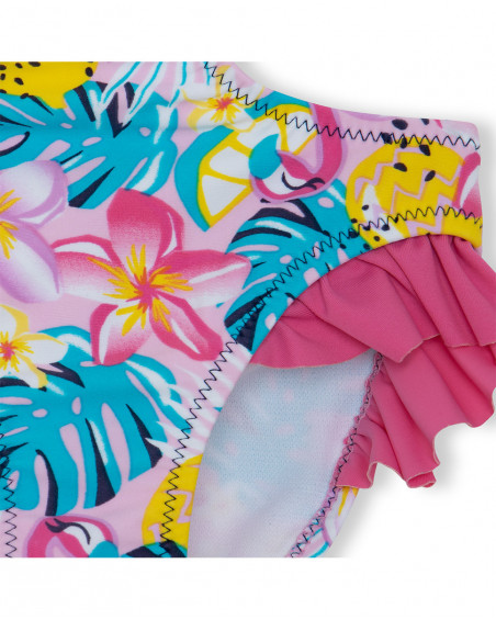 Trikini fleurs fille rose tahiti Trikini fleurs fille rose tahiti