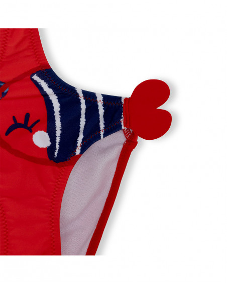 Trikini imprimé fille rouge red submarine Trikini imprimé fille rouge red submarine