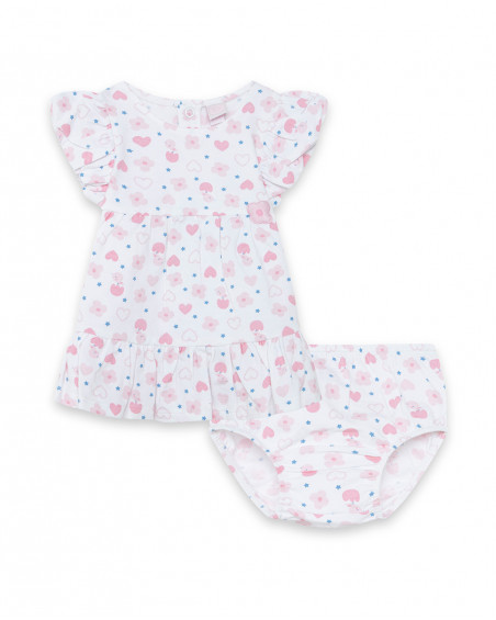 Robe en jersey imprimé fille rose so cute Robe en jersey imprimé fille rose so cute