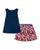 Tee-shirt et jupe en jersey fleurs fille bleu sea lovers Tee-shirt et jupe en jersey fleurs fille bleu sea lovers