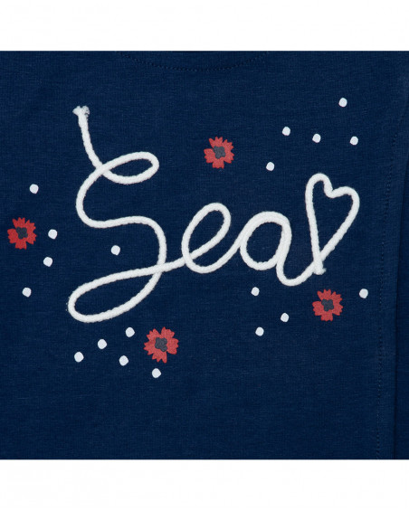Tee-shirt et jupe en jersey fleurs fille bleu sea lovers Tee-shirt et jupe en jersey fleurs fille bleu sea lovers