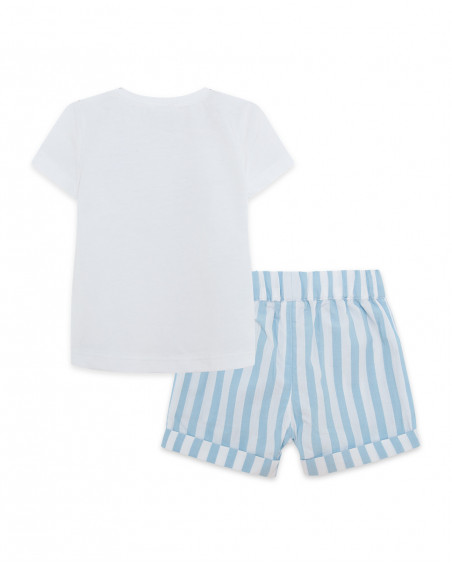 Tee-shirt en jersey et short à rayures garçon bleu so cute Tee-shirt en jersey et short à rayures garçon bleu so cute