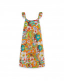 Robe en popeline imprimé fille orange summer festival Robe en popeline imprimé fille orange summer festival