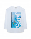 Tee-shirt en jersey manche longue garçon blanche surf club Tee-shirt en jersey manche longue garçon blanche surf club