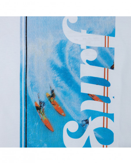 Tee-shirt en jersey manche longue garçon blanche surf club