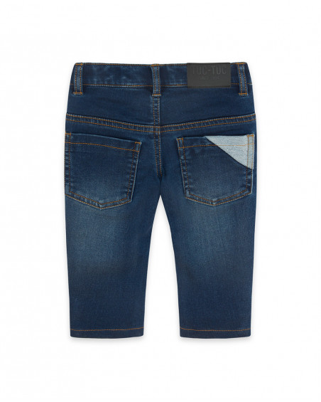 Pantalon en jeans avec poches garçon marine basicos baby Pantalon en jeans avec poches garçon marine basicos baby