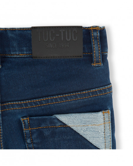 Pantalon en jeans avec poches garçon marine basicos baby Pantalon en jeans avec poches garçon marine basicos baby