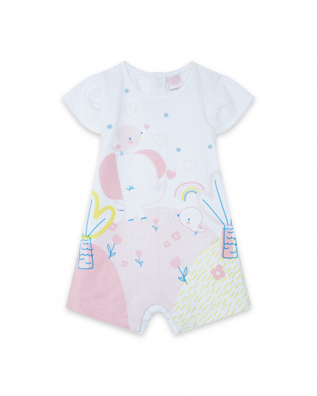 Grenouillère en jersey short fille rose so cute Grenouillère en jersey short fille rose so cute
