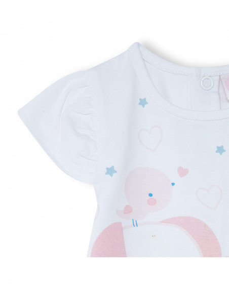 Grenouillère en jersey short fille rose so cute Grenouillère en jersey short fille rose so cute