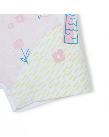 Grenouillère en jersey short fille rose so cute Grenouillère en jersey short fille rose so cute