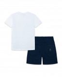 Tee-shirt et bermuda en jersey lacets garçon bleu surf club Tee-shirt et bermuda en jersey lacets garçon bleu surf club