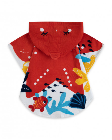 Poncho imprimé fille rouge red submarine Poncho imprimé fille rouge red submarine
