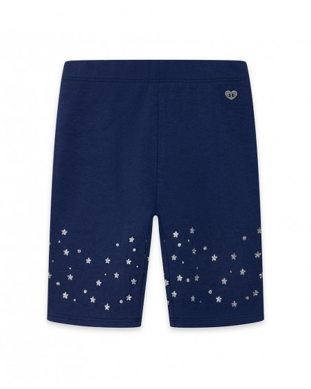 Leggings capri en jersey étoiles fille marine basicos baby