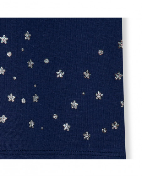 Leggings capri en jersey étoiles fille marine basicos baby