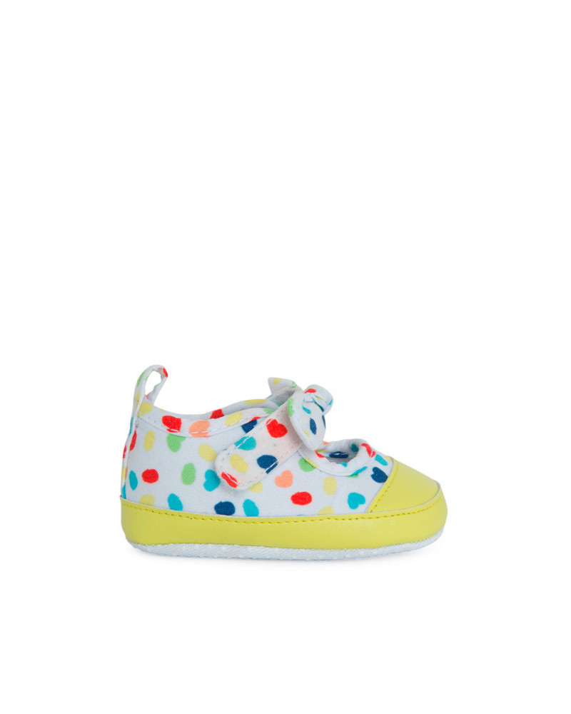 Chaussures en jersey coeurs fille blanche hi! sunshine