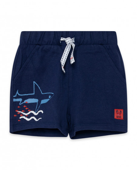 Bermuda en jersey lacets garçon bleu red submarine Bermuda en jersey lacets garçon bleu red submarine