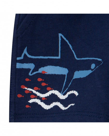 Bermuda en jersey lacets garçon bleu red submarine Bermuda en jersey lacets garçon bleu red submarine