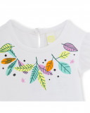 Tee-shirt en jersey volants fille blanche in the jungle Tee-shirt en jersey volants fille blanche in the jungle
