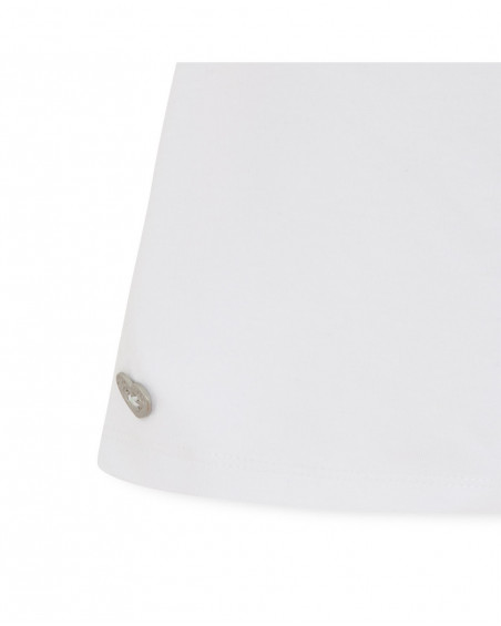 Tee-shirt en jersey volants fille blanche in the jungle Tee-shirt en jersey volants fille blanche in the jungle