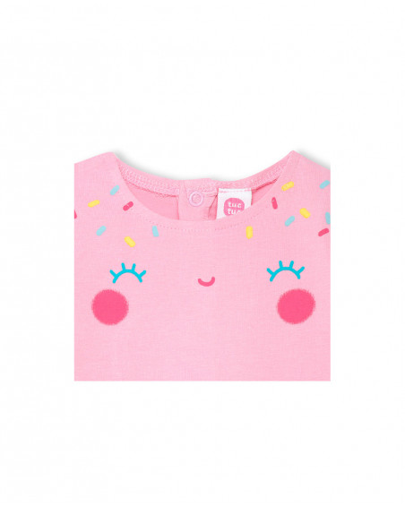 Robe en jersey visage fille rose icy and sweet Robe en jersey visage fille rose icy and sweet