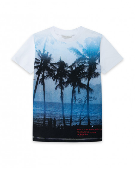 Tee-shirt en jersey imprimée garçon blanche surf club Tee-shirt en jersey imprimée garçon blanche surf club