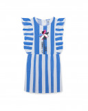 Robe en jersey à rayures fille bleu island Robe en jersey à rayures fille bleu island