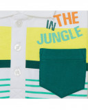 Polo en jersey à rayures garçon vert in the jungle Polo en jersey à rayures garçon vert in the jungle