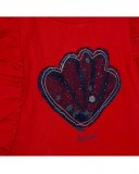 Tee-shirt en jersey et paillettes volants fille rouge red Tee-shirt en jersey et paillettes volants fille rouge red