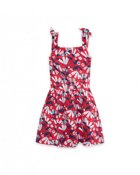 Robe en jersey bretelles fille rouge sea lovers Robe en jersey bretelles fille rouge sea lovers