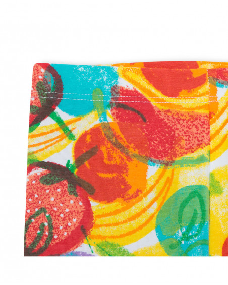 Leggings capri en jersey imprimé fille jaune fruitty time Leggings capri en jersey imprimé fille jaune fruitty time