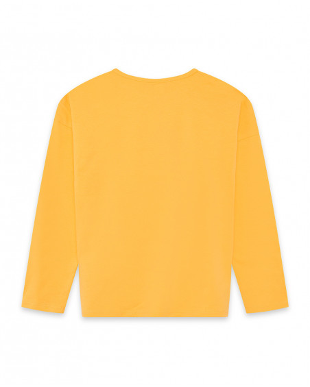Tee-shirt en jersey manche longue fille orange summer festival Tee-shirt en jersey manche longue fille orange summer festival