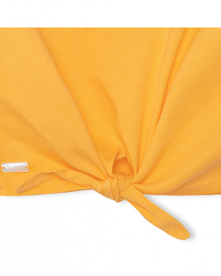 Tee-shirt en jersey manche longue fille orange summer festival Tee-shirt en jersey manche longue fille orange summer festival
